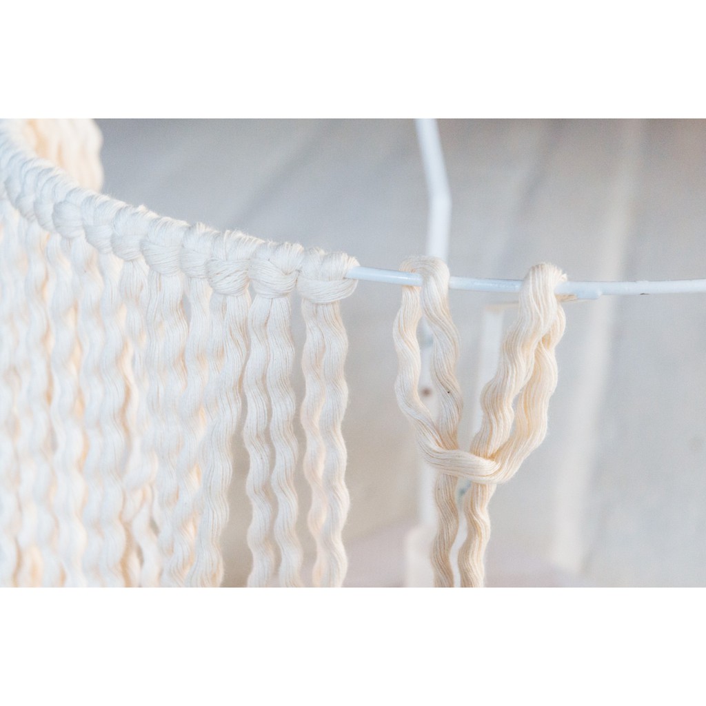 Dây macrame 1 xoắn làm macrame màu kem 3mm, 5mm