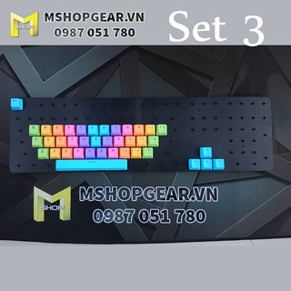 Set keycap Rainbow pbt 39 keys doubleshot xuyên led