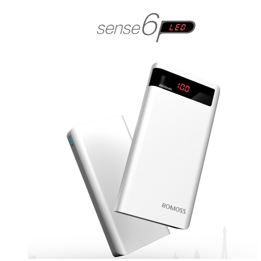 Pin sạc dự phòng Romoss sense 6 plus 20000mAh model New 2019