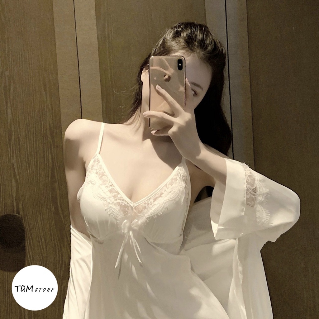 Set ngủ 2 dây Rose Sleep kèm choàng | BigBuy360 - bigbuy360.vn