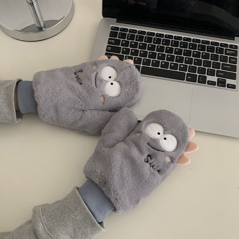 Găng Tay Lông Dày Giữ Ấm Mùa Đông Khi Lái Xe Cho Nữ Sinh