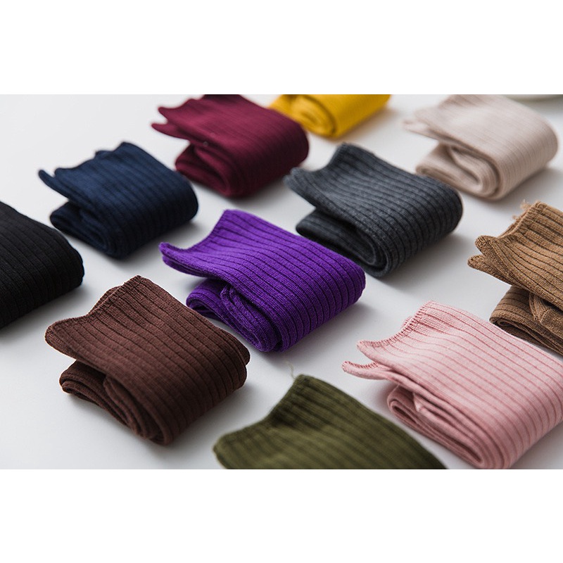 Tất Vintage len gân cao cổ