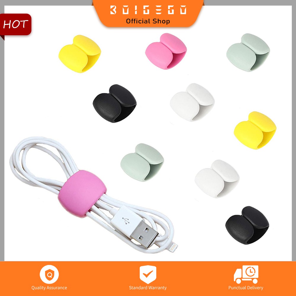 Set 2 kẹp giữ quấn dây cáp/tai nghe có thể tái sử dụng tiện lợi