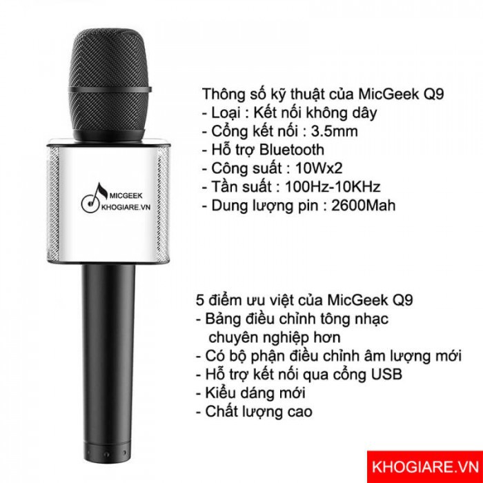 Micro bluetooth Q9 - Chính hãng