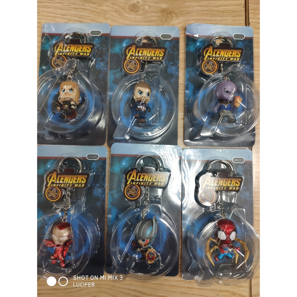 Mô hình, móc khóa Avenger Groot chibi cổ lò xo