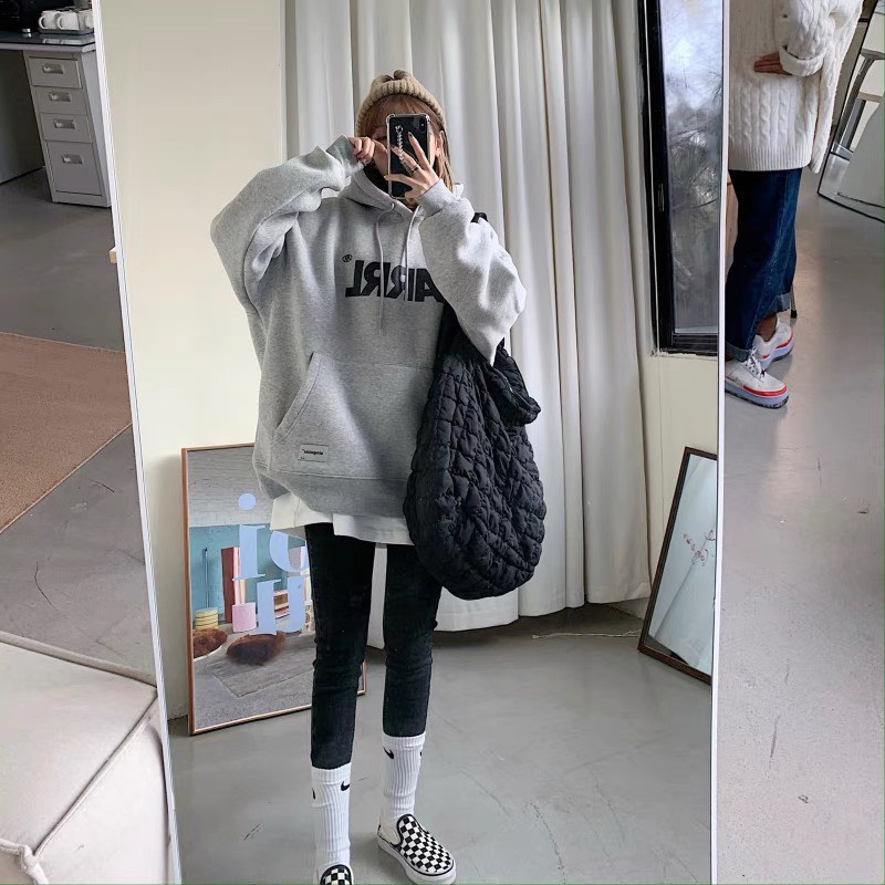 Áo nỉ có mũ,áo hoodie màu áo xám sang chảnh,họa tiết ARRI