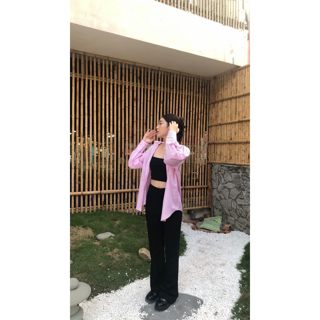 Quần ống loe màu đen thanh lịch đứng dáng VIVIAN TROUSER