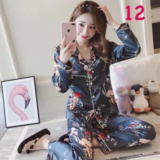 Bộ pizama lụa hàng quảng châu ( sẵn số 2,3,11,12 sz M, L)
