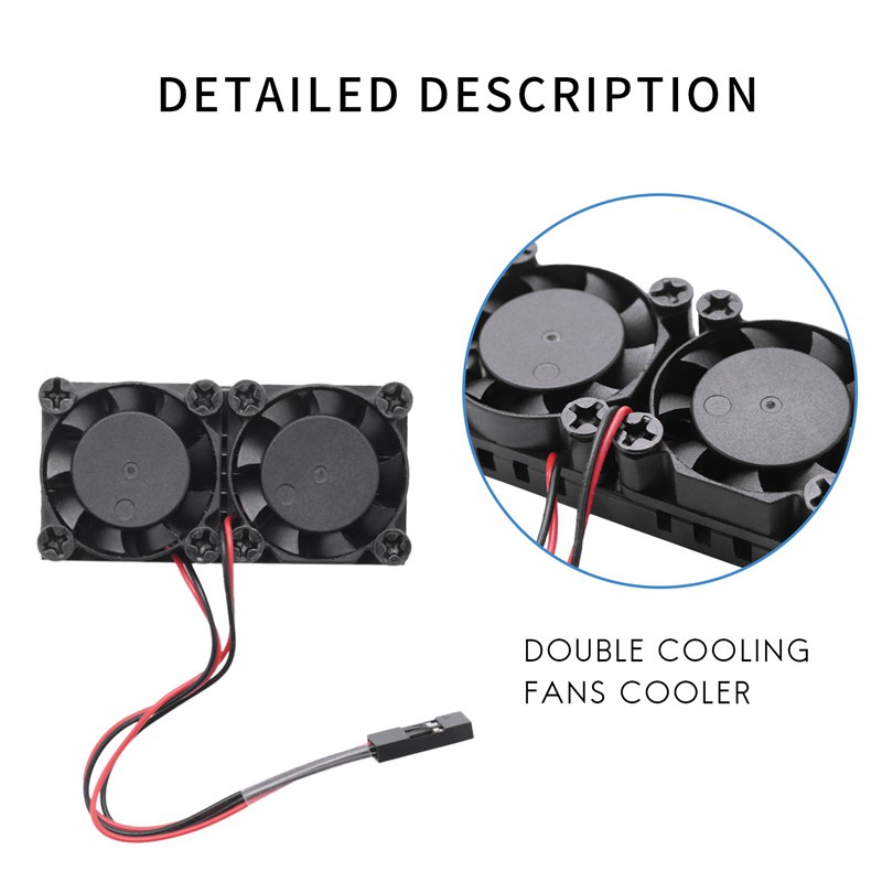 Raspberry Pi Dual Fan With Heat Sink Ultimate Double Cooling Fans Cooler For Raspberry Pi 3 el B+ Plus Or 3B