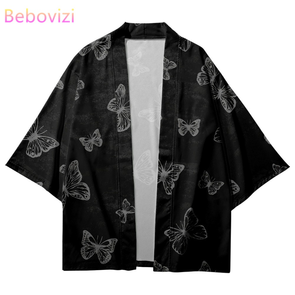 Áo Khoác Kimono In Hình Bướm Thời Trang Dành Cho Nữ