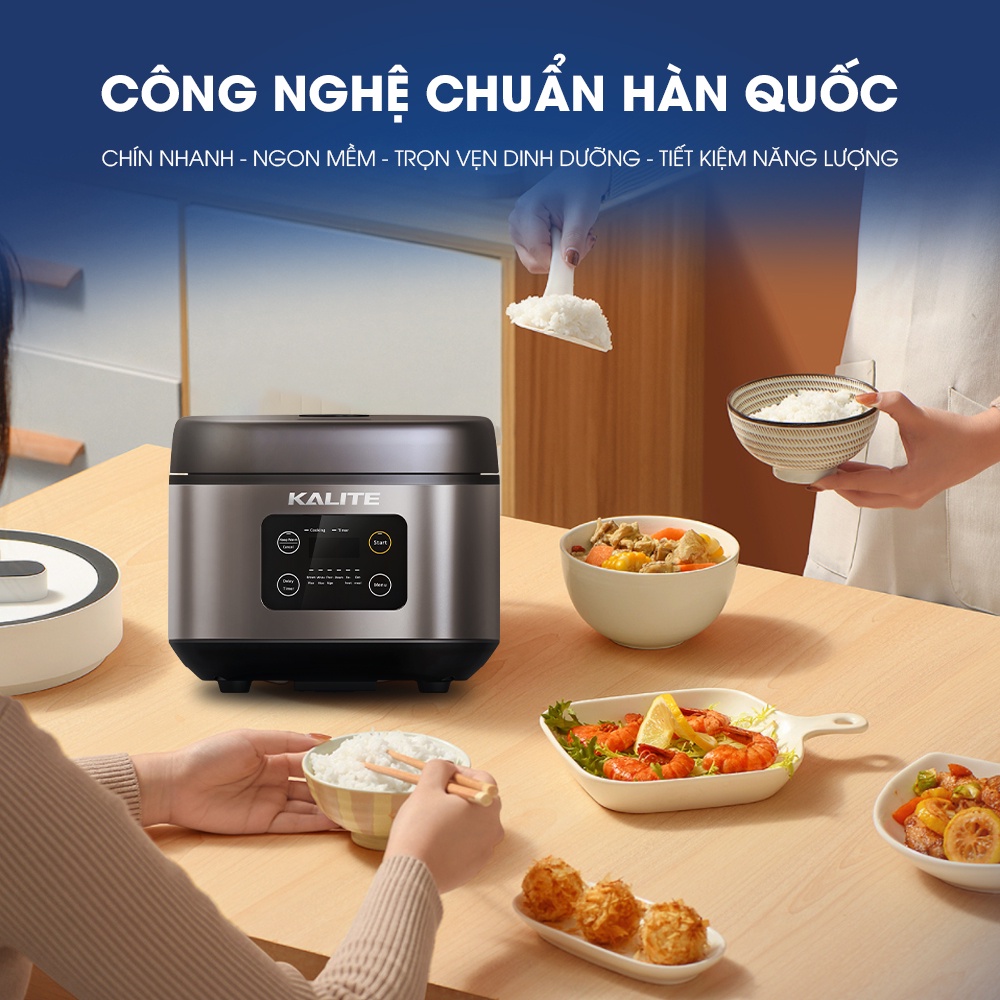 Nồi cơm điện tử đa năng Kalite KL 620 1.8L, công suất 860W | Bảng điều khiển tiếng Việt | Bảo hành chính hãng 12 tháng