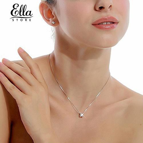 Ellastore Women Cubic Zirconia Pendant Silver Plated Drop for Necklace Chain