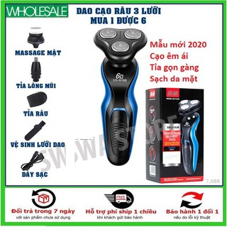 Máy cạo râu 3 đầu 6D Shaver DS-9166 có 3 lưỡi kép mài tự động