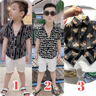 🔥SƠ MI ONG CAO CẤP🔥Áo sơ mi lụa 3D mềm mát cho bé trai