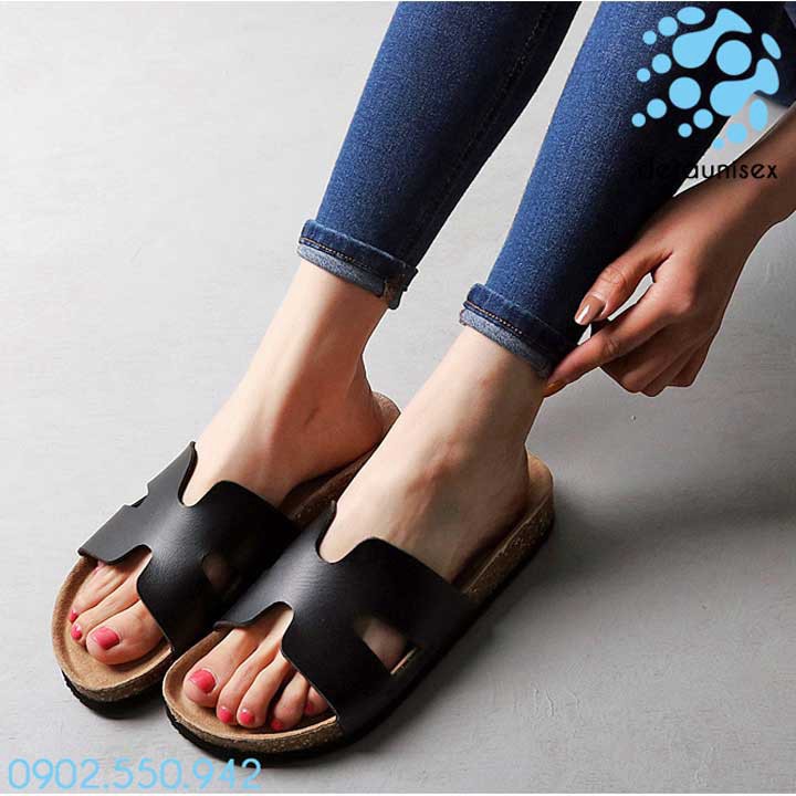 Dép chữ H nam nữ cực xinh và cá tính với chất liệu đế trấu Birken - DETA14D CHÍNH HÃNG FULLBOX  - Dép văn phòng