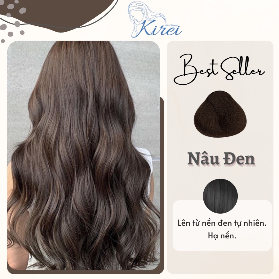 Thuốc nhuộm tóc màu NÂU ĐEN không cần tẩy tóc Kirei Hair, KireiHair, KIREIHAIR