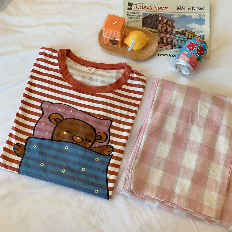 Đồ Bộ Nữ- Bộ Mặc Nhà Chất Liệu Vải Thun Cotton 100% Dáng Suông Cực Ngầu Dễ Thương Guu DN12