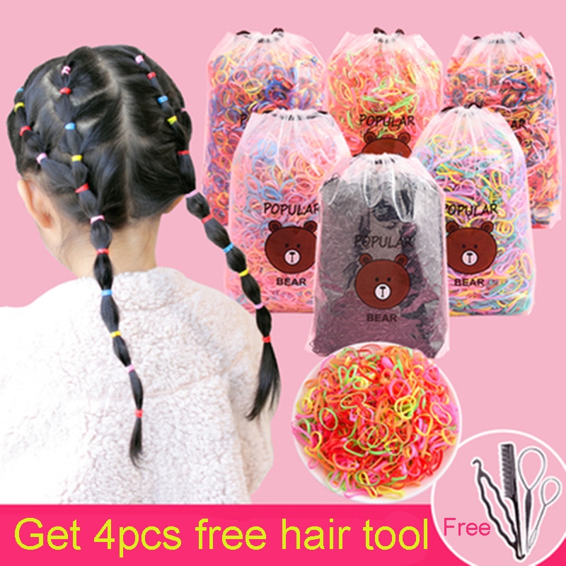 Dây chun cột tóc cao su có nhiều màu dùng một lần dành cho bé