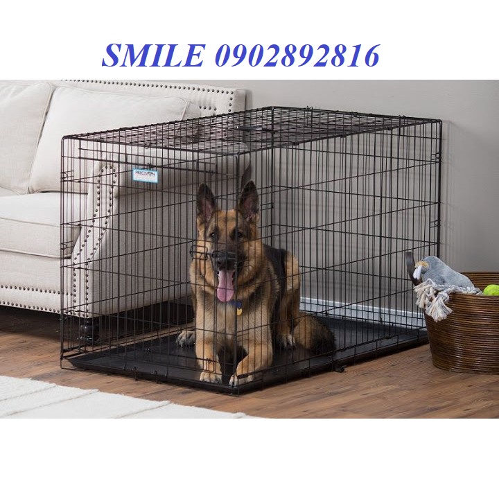 Chuồng chó, chuồng mèo gấp gọn, sơn tĩnh điện có khay kèm size 60x42x50 cm