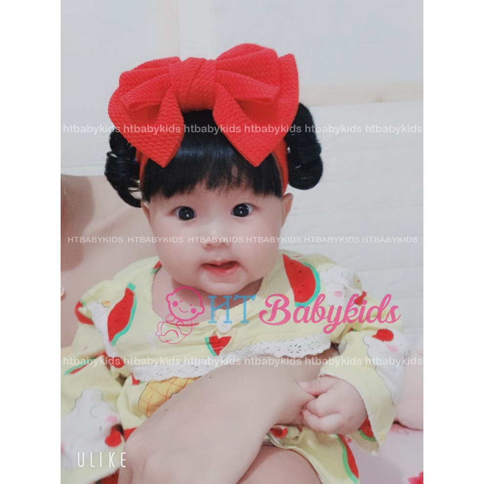 Băng Đô Turban Cho Bé Gái Có Tóc Giả Hai Bên Dành Cho Bé Sơ Sinh Đáng Yêu