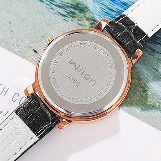 Đồng Hồ Nam Wilon 938G Dây Da (Có 3 Màu: Đen, Trắng, Trắng Mặt Vàng)