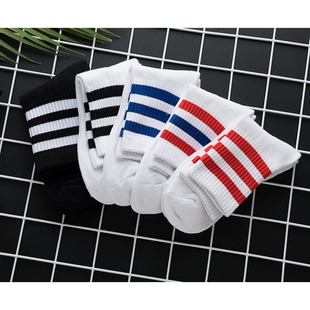 VỚ THỂ THAO NAM - Hot Trend Sọc Viền Cổ - Vớ Dài 1 Đôi - Hàng Chất