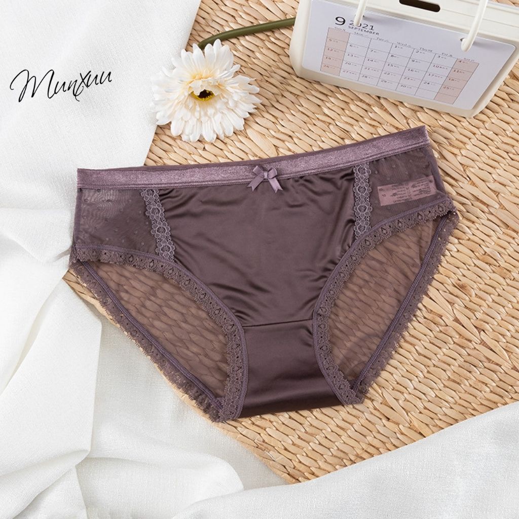 Quần lót đúc su cao cấp phối ren kim sa siêu thông thoáng gợi cảm - MUNXUU QC100