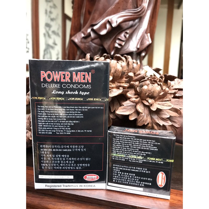 Bao cao su POWER MEN cá ngựa LONG SHOCK gân gai kéo dài thời gian - Ipek_Shop