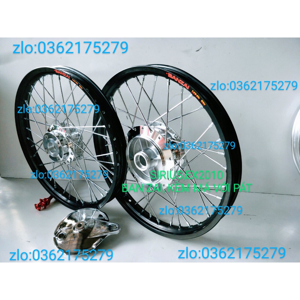 CẶP BÁNH CĂM SIRIUS, EXCITER 2010 NIỀN NHÔM BAN ZAI THÁI , CĂM ĐÙM MẠ CROM LOẠI 1, KÈM MÁ ĐÙM