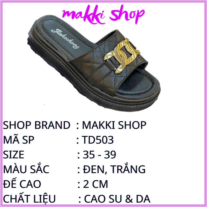 Dép nữ quai ngang xích, dép nữ thời trang đẹp giá rẻ MAKKI SHOP TD503