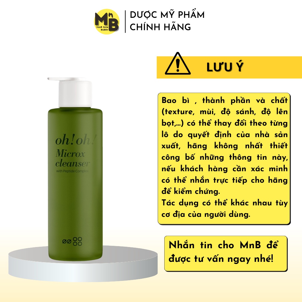 Sữa Rửa Mặt Detox Làm Sạch Sâu Cho Mọi Loại Da oh!oh! Microx Cleanser (with Peptide Complex) (150g)