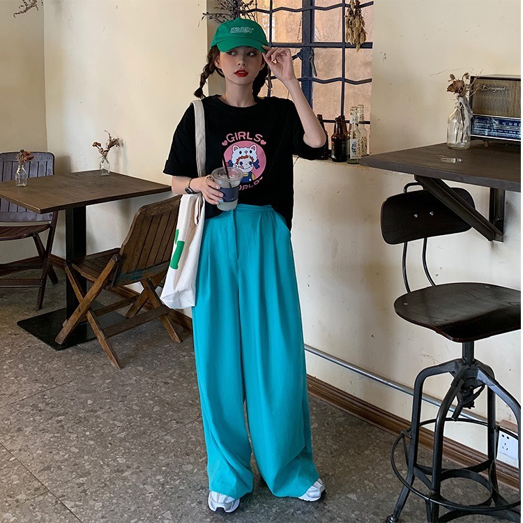 Áo Thun Ngắn Tay Dáng Rộng In Họa Tiết Cá Tính Trẻ Trung