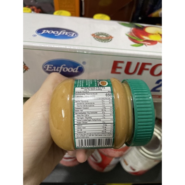Bơ đậu phộng mịn 170g Peanut Butter Creamy giàu chất đạm Golden Farm, không hương màu chất bảo quản