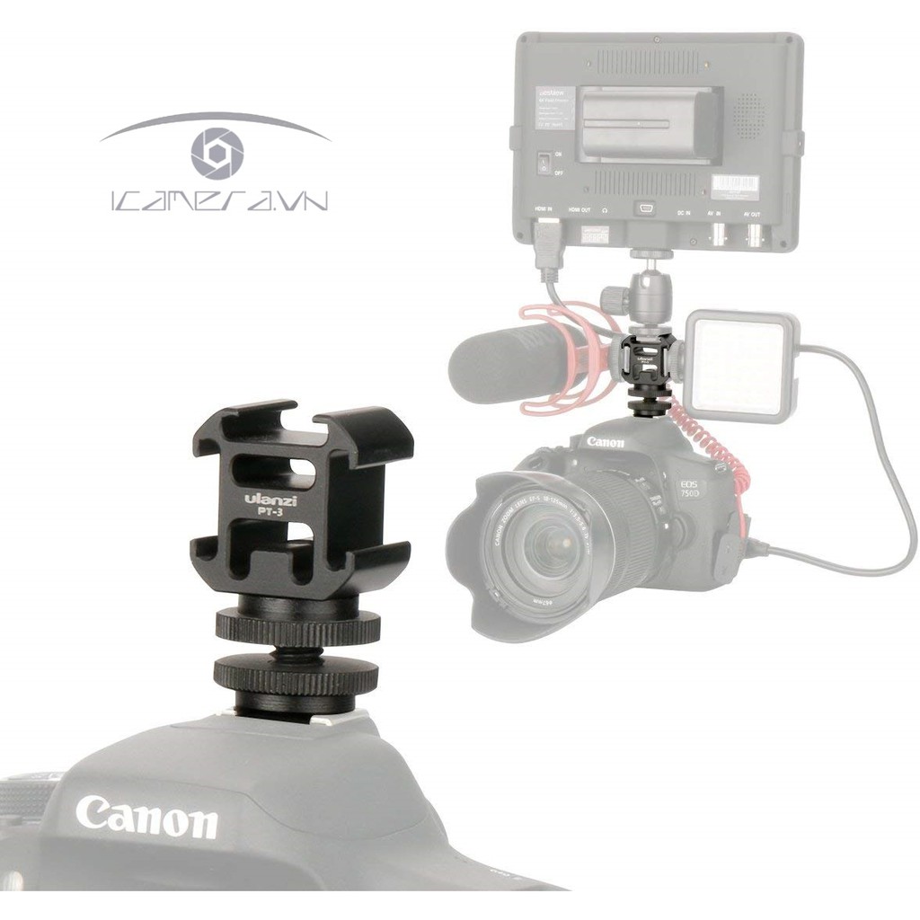 MOUNT GẮN PHỤ KIỆN PT-3 ULANZI gài thêm đèn led, mic, màn hình lên camera