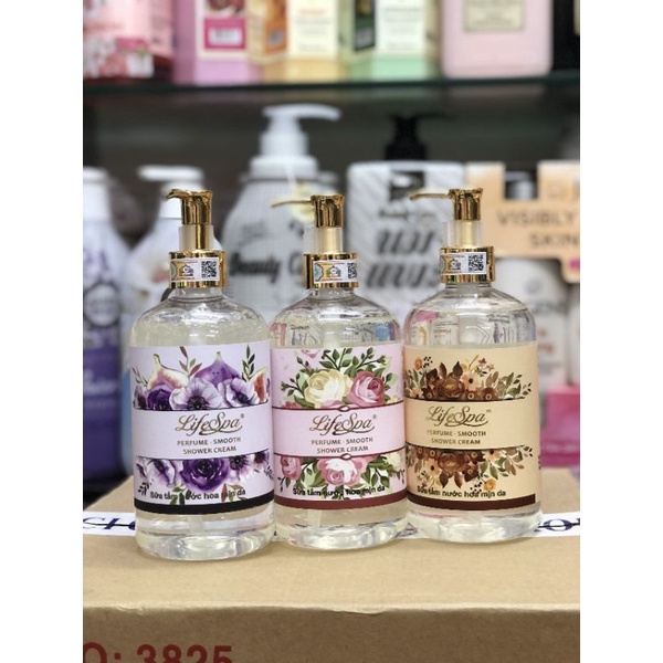Sữa tắm nước hoa dưỡng ẩm lưu hương mịn da  lifespa perfume smooth shower cream 550ml