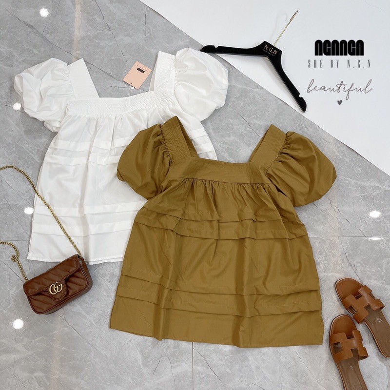 Áo thô babydoll tay bồng