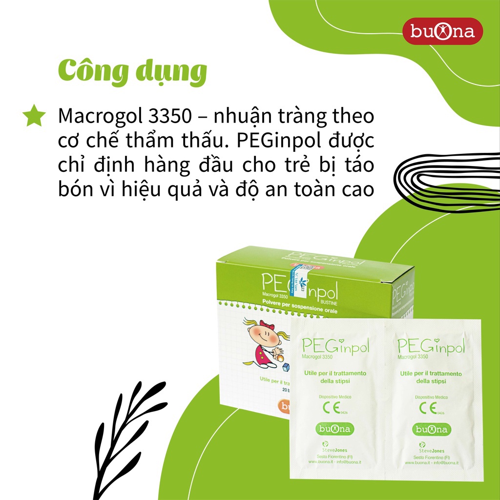 Combo Buona PEGinpol và Buona Simbiosistem Bustine - Giải Quyết Táo Bón Nhanh và Bên Vững Cho Trẻ