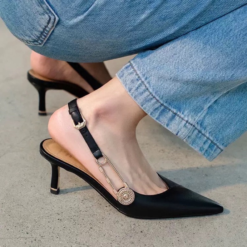 Giày công sở slingbacks gót 6cm