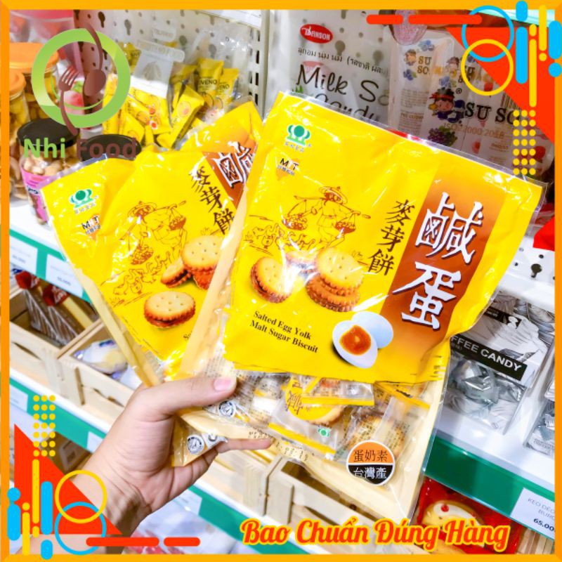Bánh Quy Nhân Trứng Muối Dẻo Đài Loan Gói 180g