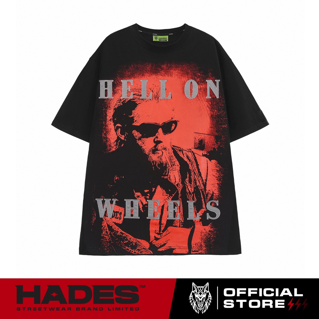 Áo Thun Tay Lỡ Unisex HELL ON WHEELS 100% Cotton HADES Brand Chính Hãng