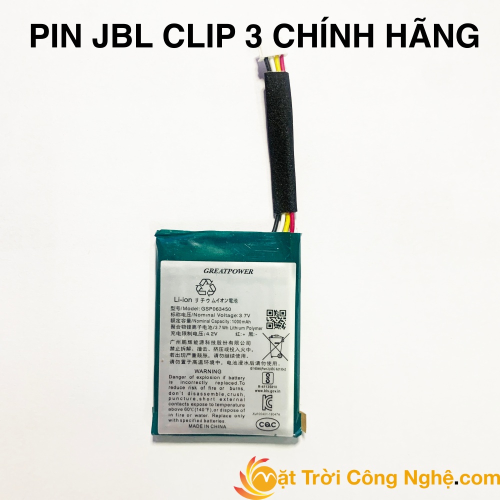 Pin loa JBL Clip 3 Chính Hãng - thay pin loa JBL Clip 3