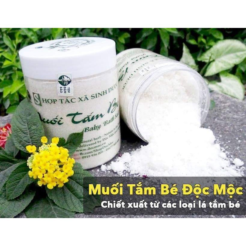 Muối tắm bé Sinh dược Độc Mộc + Muối tắm bé thảo dược + mẹ và bé sơ sinh + Sạch rôm sảy, mề đay