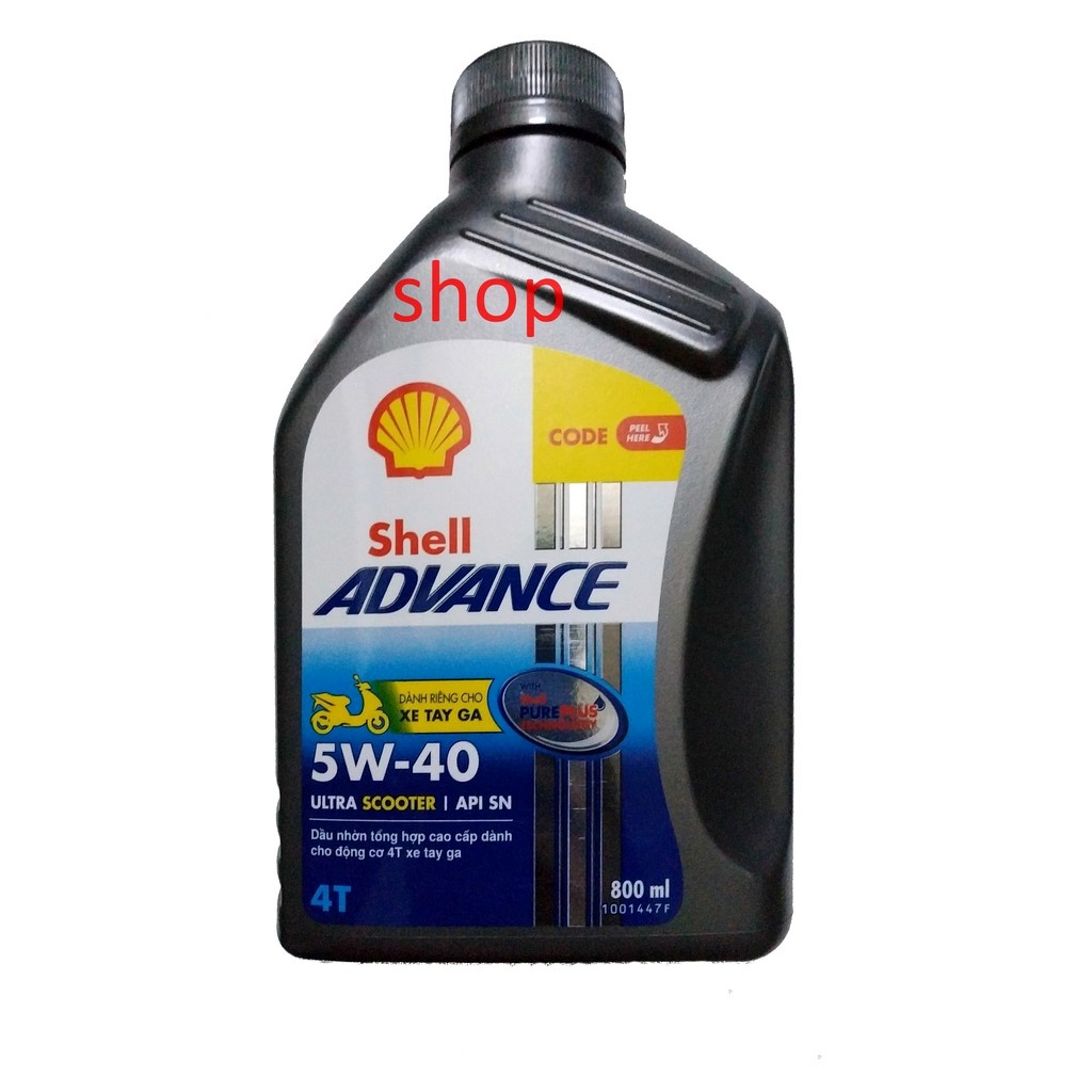 Nhớt xe tay ga 100% tổng hợp Shell Advance Ultra Scooter 5w40 chính hãng