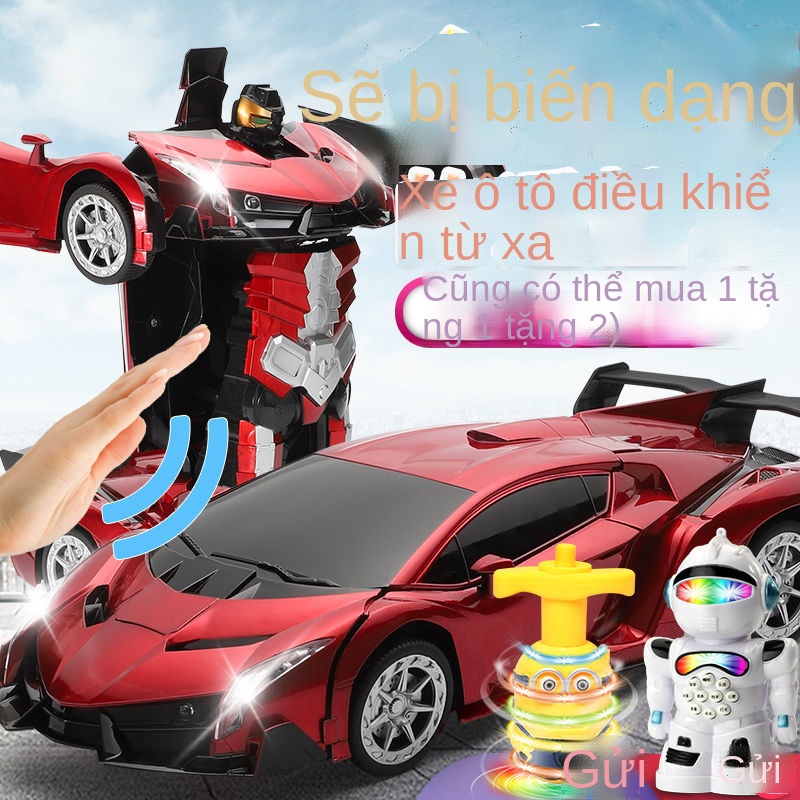 ✉✢✇Điều khiển từ xa cảm ứng Đồ chơi biến dạng ô tô quá khổ Lamborghini Racing Boy Car King Kong Robot trẻ em Sạc
