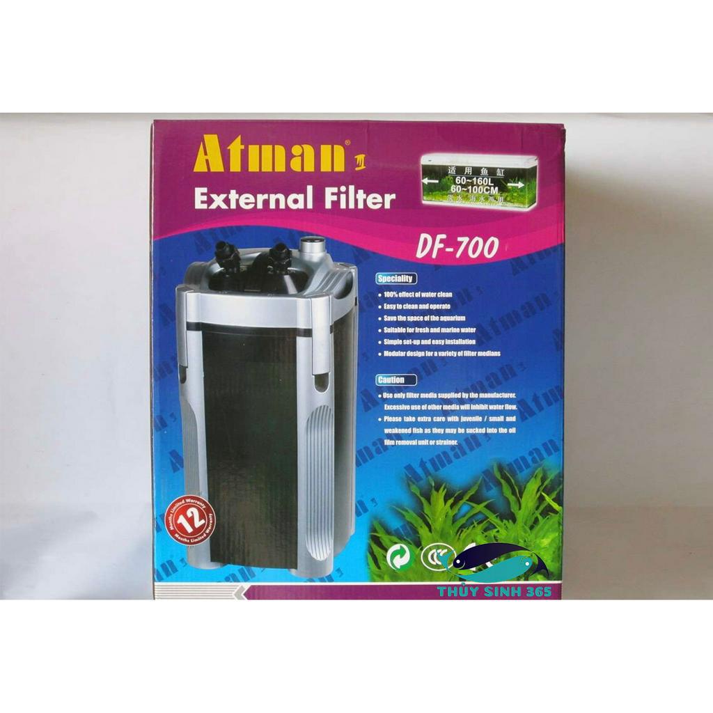 Lọc Thùng Atman DF700 - Lọc Ngoài Cho Bể Cá Cảnh và Hồ Thủy Sinh, Kích thước 38x18x18 cm