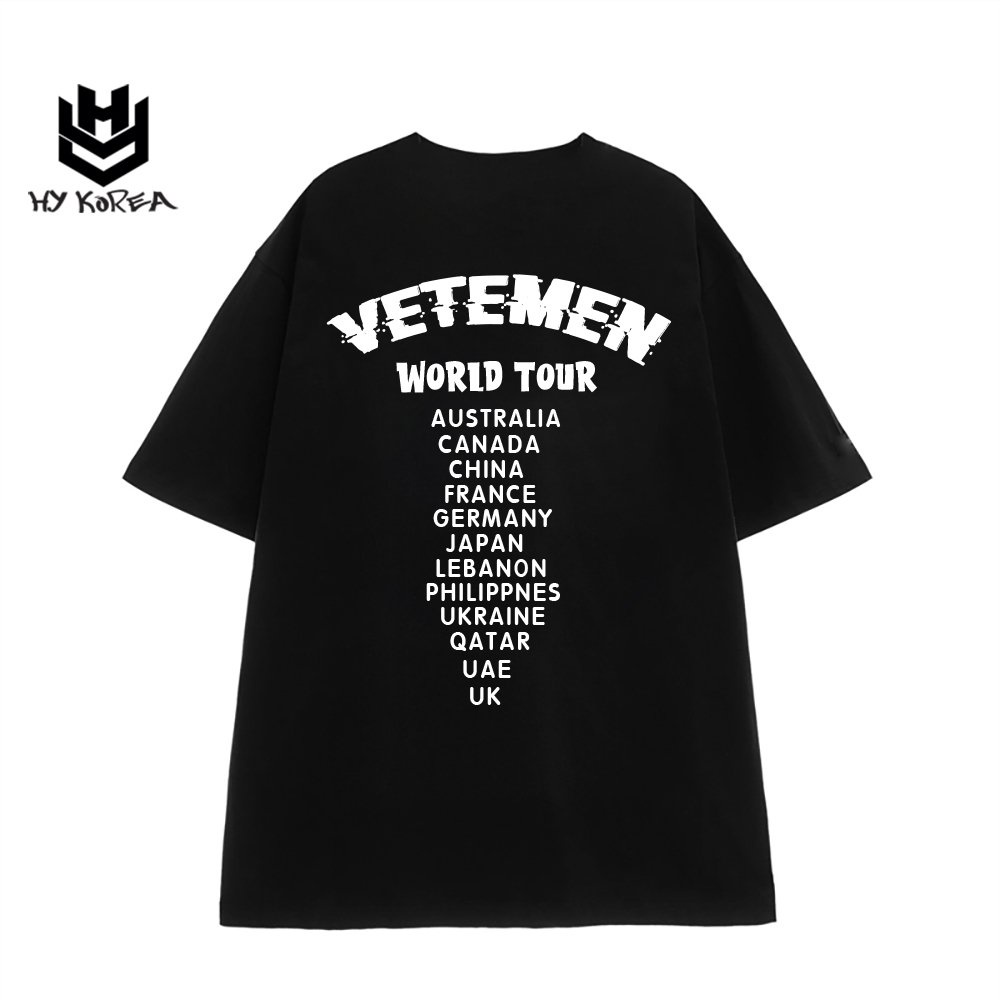 Áo phông form rộng tay lỡ HY KOREA nam nữ cotton 75% chữ VETEMEN 748