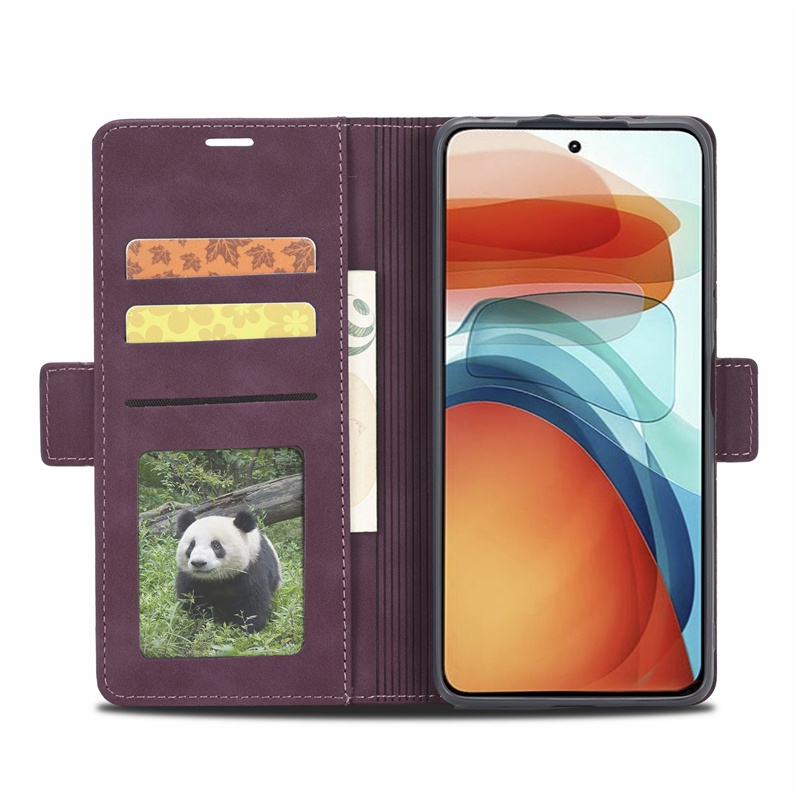 Bao Da Điện Thoại Nắp Lật Có Khóa Cài Và Ngăn Đựng Thẻ Cho Redmi 10 A C Note 11 S E 10 Pro Max Xiaomi POCO X3 X4 M3 M4 Pro Vỏ