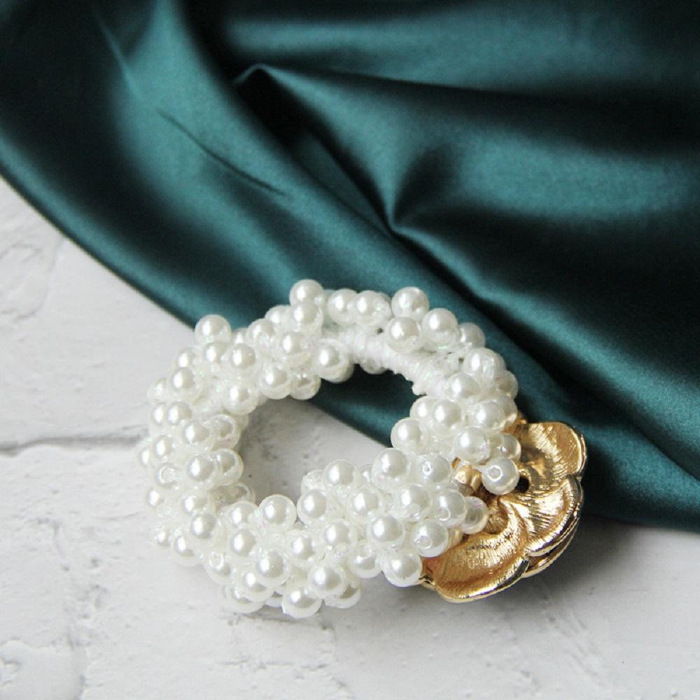 Dây Buộc Tóc Cao Su Co Giãn Đính Hoa Lấp Lánh Thời Trang Cho Nữ