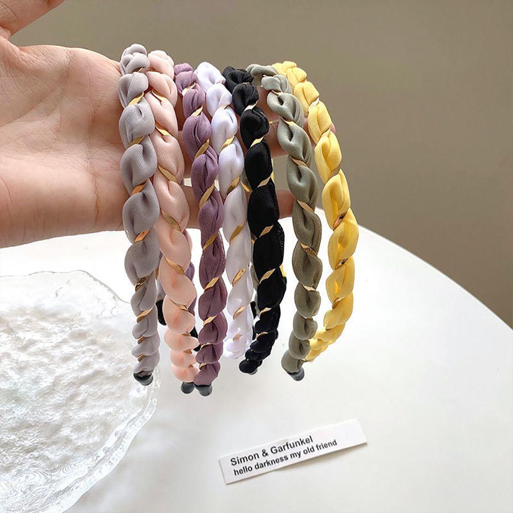 JARRED Băng Đô Cài Tóc Rửa Mặt Vải Lưới Mỏng Phối Kim Loại Kiểu Hàn Quốc Dễ Thương Cho Nữ