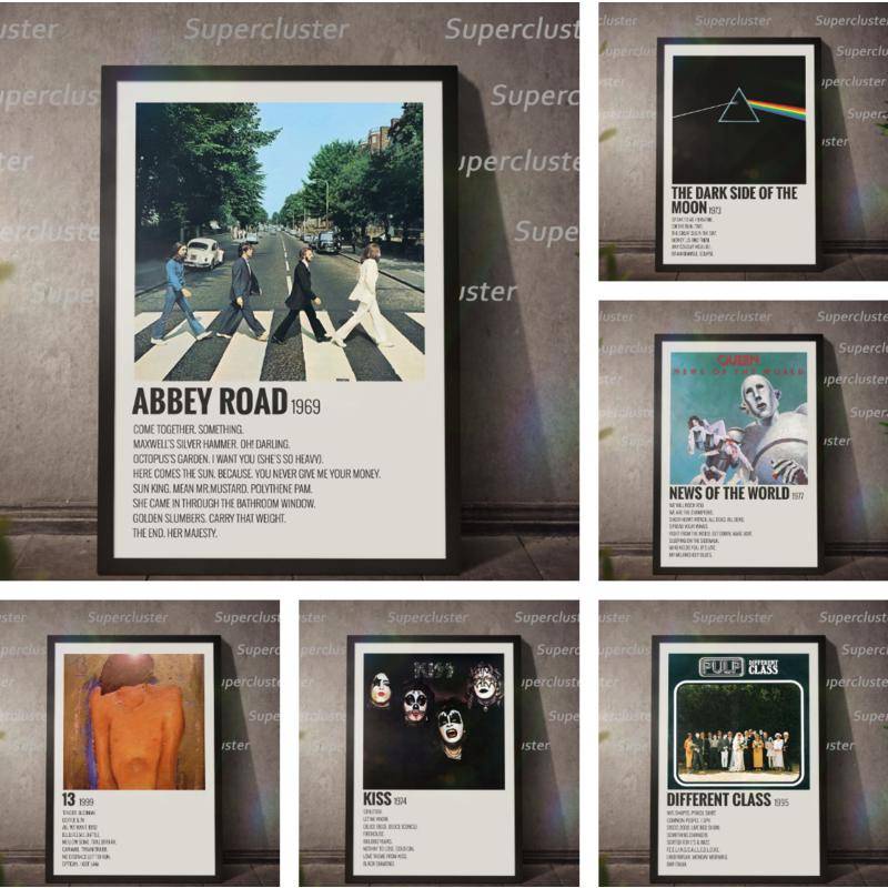 Tranh Vải Bạt Treo Tường Album Ảnh 20th Century Beatles Cổ Điển Trang Trí Nhà Cửa